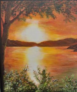 Voir le détail de cette oeuvre: Lever de soleil sur un lac