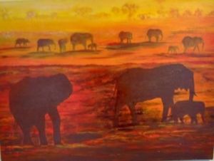 Voir le détail de cette oeuvre: les éléphants orange